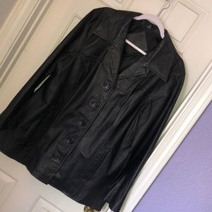 Jacqueline Ferrar Leather Blazer Coat